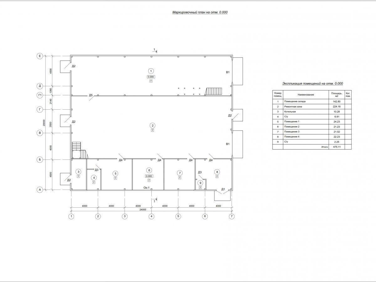 Планировка СТО с АБК из сэндвич-панелей -  фото 1