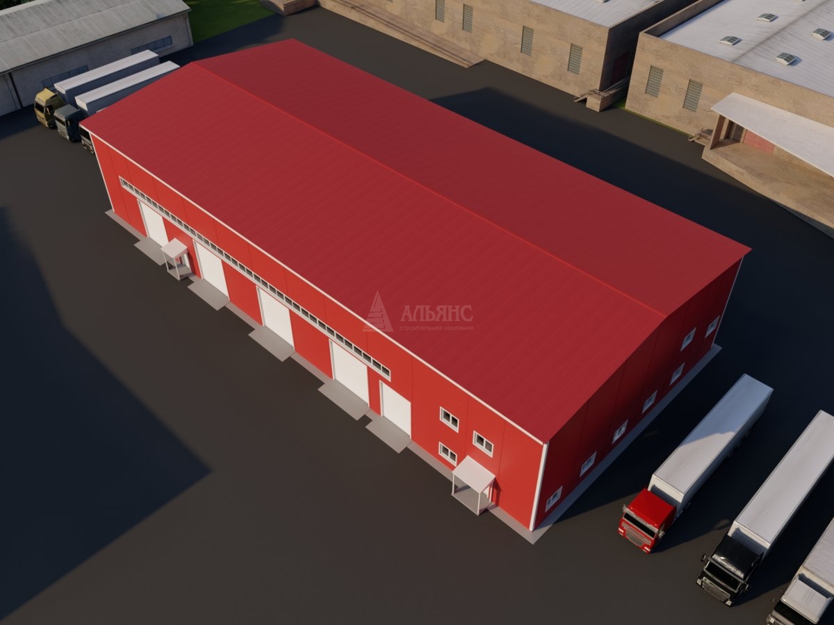 3D визуализация Ремонтно-механическая мастерская из сэндвич-панелей - фото 5