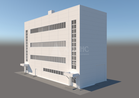 3D визуализация Административно-бытовой комплекс из сэндвич-панелей - фото 2