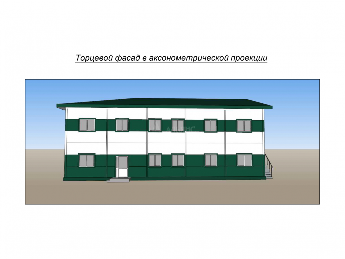 3D визуализация Общежитие из сэндвич-панелей - фото 11